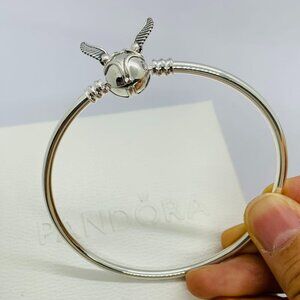 🌞📖Pandora Moments Heart Clasp Snake Chain Bracelet